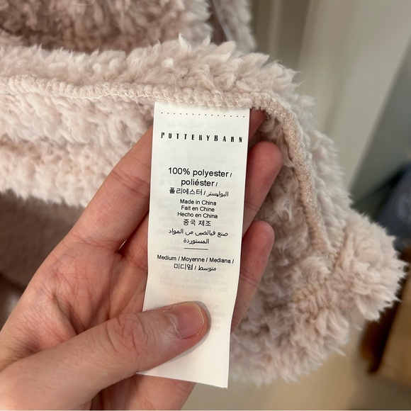 Pottery Barn Cream Fleece Robe - Picture 3 of 8